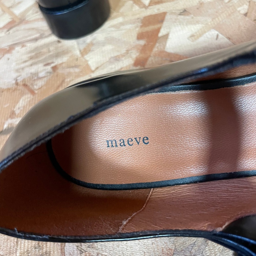 NEW Maeve Anthropologie Mary Jane Flats Sz 39 Black Leather Buckle Strap Spain - Picture 9 of 9
